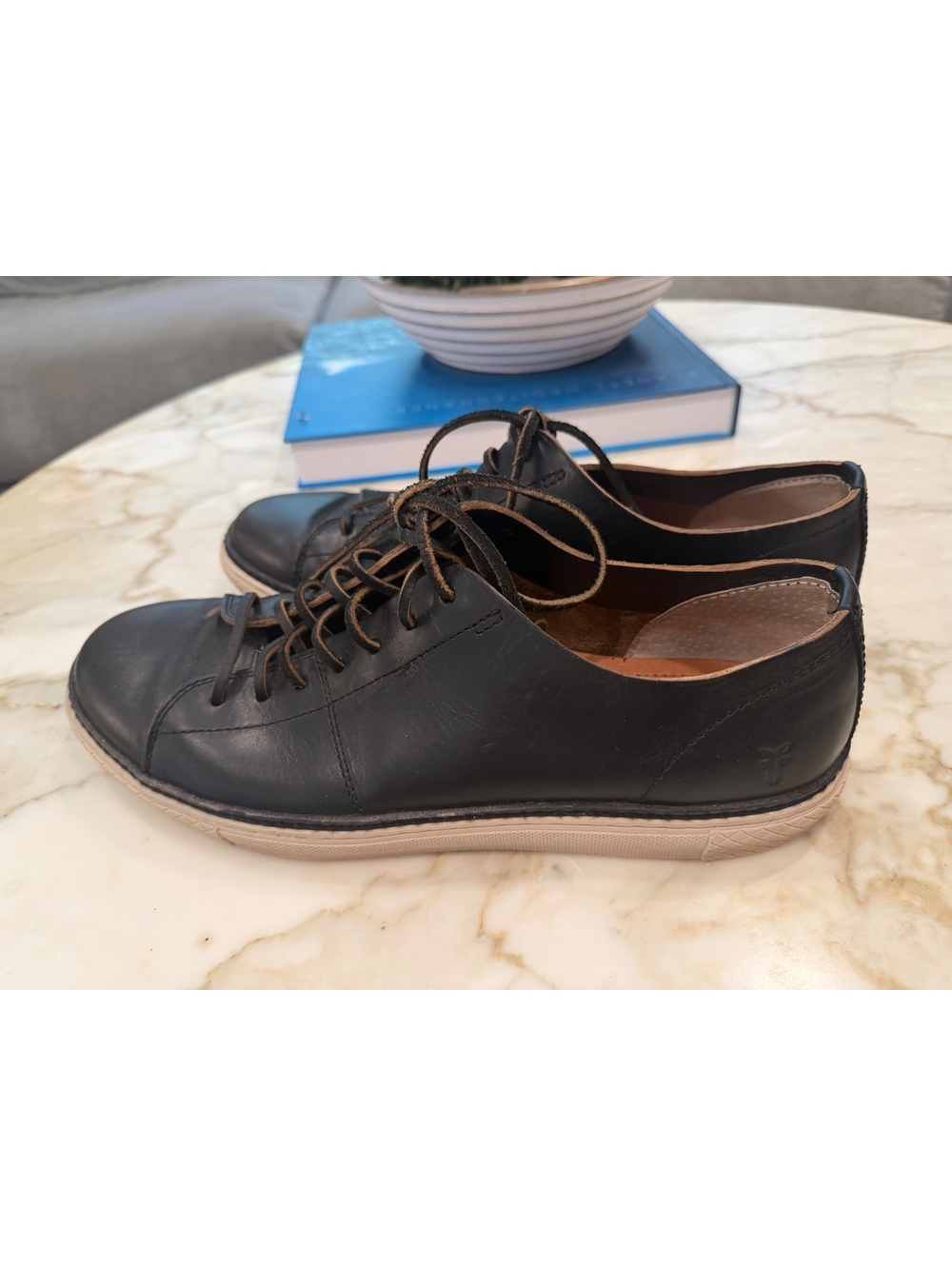 Frye Men's Black Leather Sneakers Loafers Slip-Ons